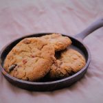 baked cookies on frying fan